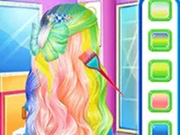Princess Fashion Rainbow Hairstyle Design image